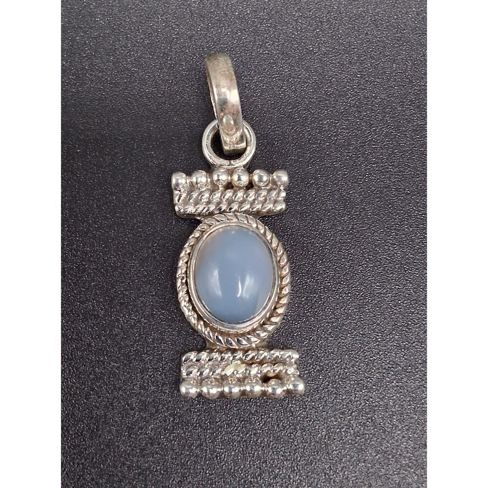 Blue Chalcedony Pendant, Vintage, Navajo Style, Native American